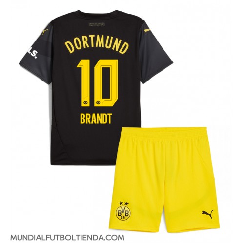 Camiseta Borussia Dortmund Julian Brandt #10 Segunda Equipación Replica 2024-25 para niños mangas cortas (+ Pantalones cortos)